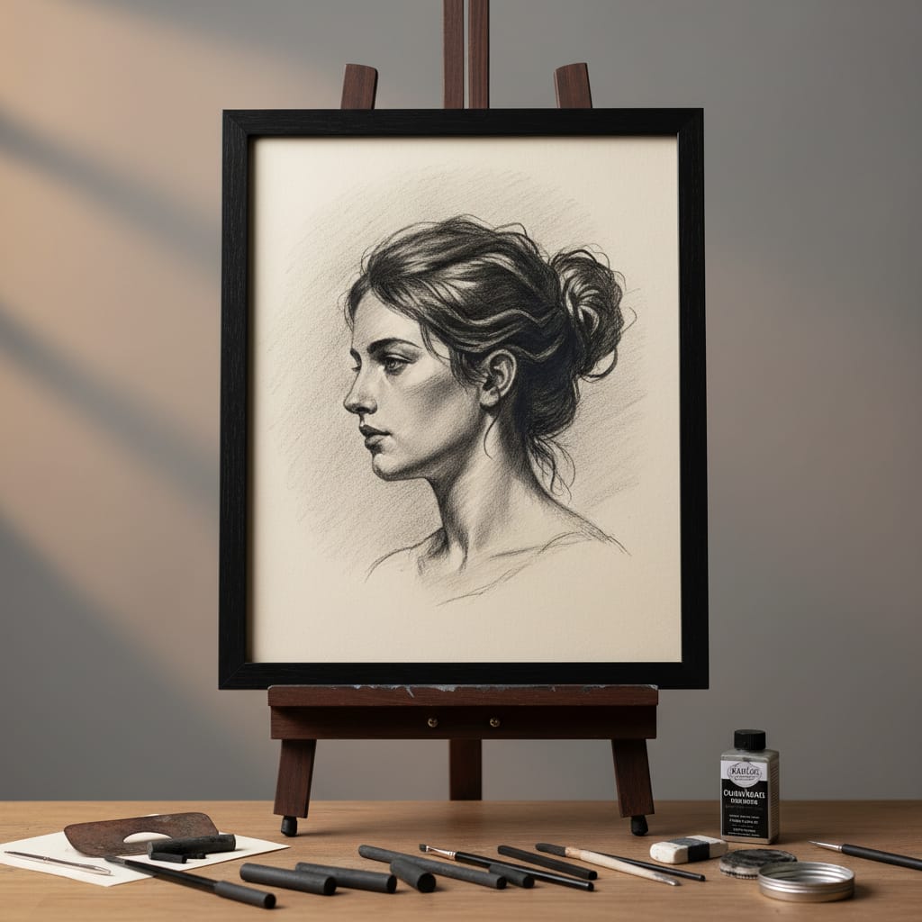 Artist la lucru în atelier